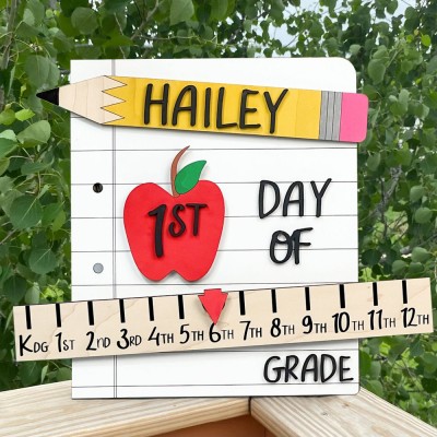 Custom Interchangeable Back to School Sign Kit First Day of School Photo Prop Gifts for Kids