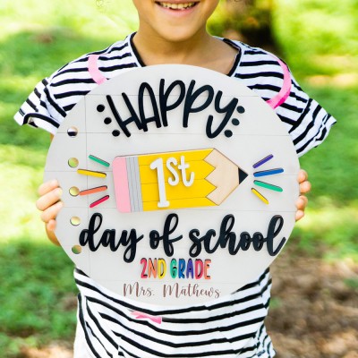 Personalized Interchangeable First Day of School Sign Back to School Gifts Teacher Gifts