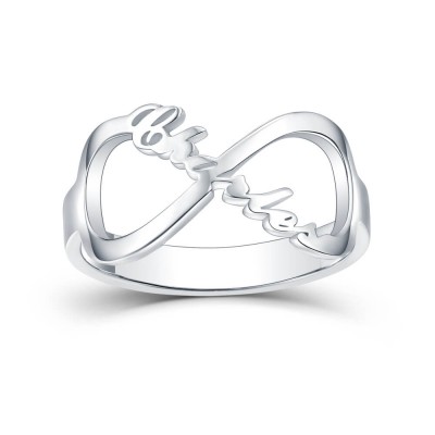 S925 Sterling Silver Personalized Carrie Style Infinity Name Ring
