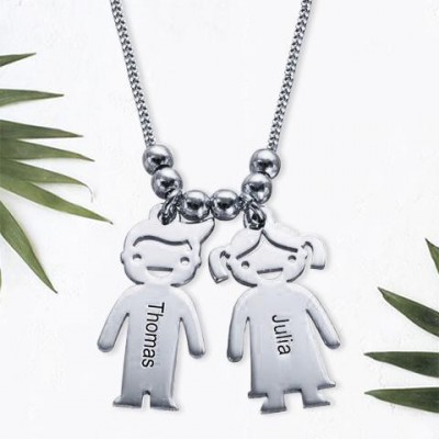 Children Charm Necklace with 2 Charms