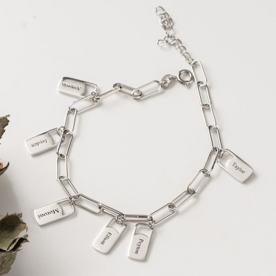Chain Link Bracelet with 1-6 Custom Charms