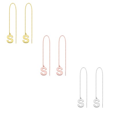 Personalized Letter Threader Earrings