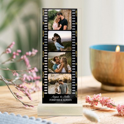 Personalized Memory Film Photo Acrylic Plaque Valentine Day Gifts For Him Anniversary Gift Ideas for Wife