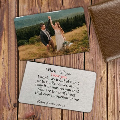 Personalized Engraved Wallet Card With Picture Gift for Boyfriend Valentine's Day Gift for Him