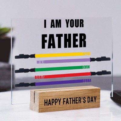 Personalized Lightsaber Gift I Am Their Father Sign Fathers Day Gift