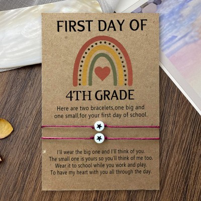 Personalized First Day of 4th Grade Matching Bracelets