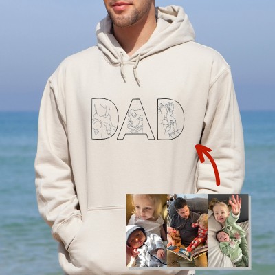 Personalized Dad Embroidered Photo Hoodie Christmas Gift Ideas Birthday gifts