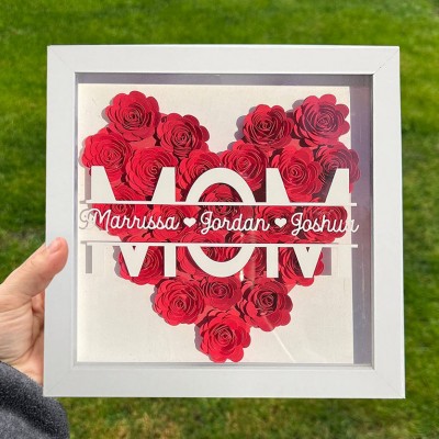 Custom Mom Flower Shadow Box Love Gift Ideas For Mom Grandma Mother's Day Gift