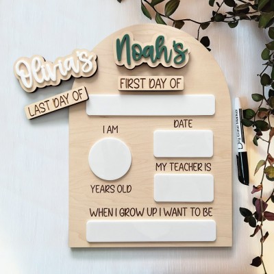 Personalized First and Last Day of School Sign Prop Back to School Sign for Kids