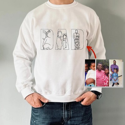 Personalized Embroidered Photo Sweatshirt for Dad Christmas Gifts Birthday gifts