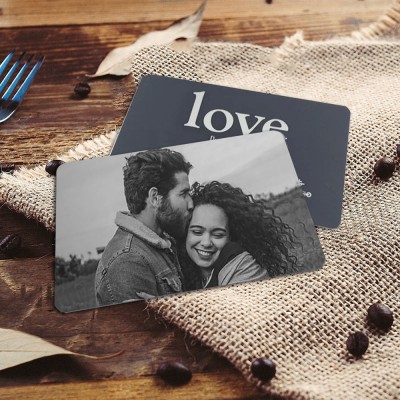 Cutom Engraved Picture Wallet Insert Photo Love Note Card for Her Him Valentine's Day Anniversary Gift