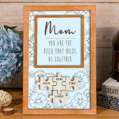 Personalized Wooden Puzzle Sign Keepsake Gift For Mom Grandma Mother's Day Gift Ideas