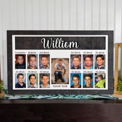 Personalized 3D Pre-K-12 School Years Picture Frame Display Back to School Gifts