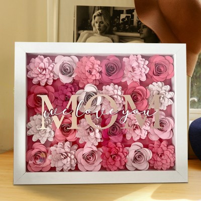 Mom We Love You Assorted Coral Flower Box Customized Gift for Mom Grandma