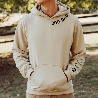 Custom Dog Dad Embroidered Sweatshirt with Pet Names Gift Ideas for Pet Lovers Christmas Gifts for Him