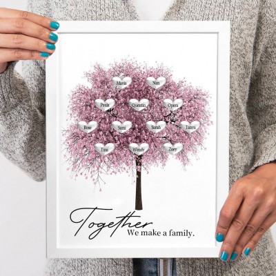 Together We Make A Family Personalized Family Tree Frame with Kids Names Christmas Gift Ideas for Grandma Mom
