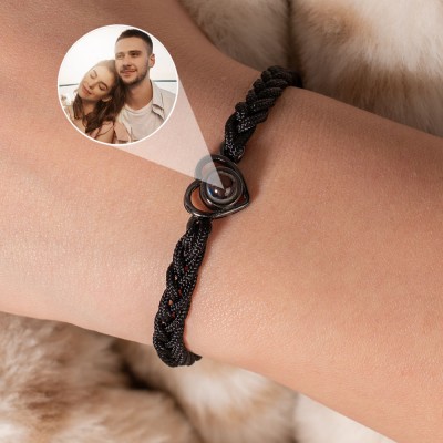 Love Photo Gift Personalized Couple Photo Projection Bracelet Christmas Gift for Couple