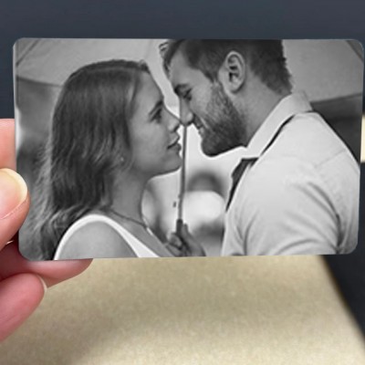 Personalized Metal Wallet Photo Card Love Gift for Couple Valentine's Day Gift for Loved One