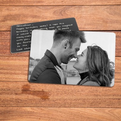 Personalized Engraved Photo Wallet Card Custom Holiday Gifts from the Heart for Boyfriend Husband Valentine's Day Gift