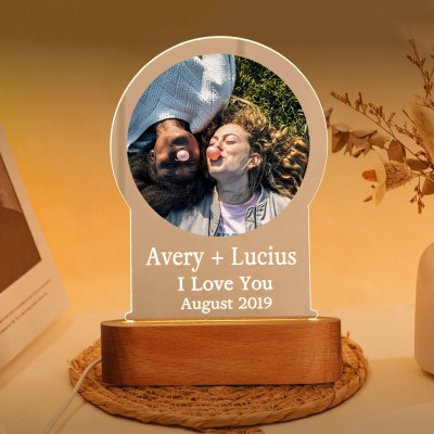 Personalized Night Light With Couple Photo Love Gift Ideas for Girlfriend Boyfriend Valentine's Day Gifts