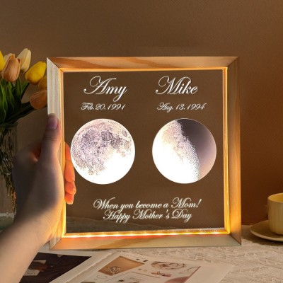 Custom Moon Phase Night Light with Kids Names for Mom Gifts for Mother's Day New Mom Gift