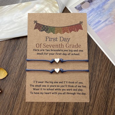 First Day of Seventh Grade School Matching Bracelets