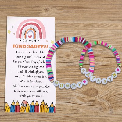 First Day of Kindergarten Mommy and Me Matching Bracelet Back to School Gifts