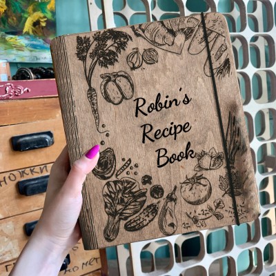 Custom Wooden Recipe Book Family Cookbook Journal Christmas Gifts for Mom Grandma Gifts for Her