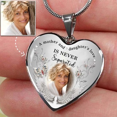 A Mother & Daughter's Love Is Never Separated Personalized Memorial Photo Necklace