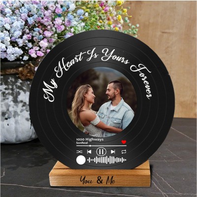 Personalized Photo Album Cover Record Custom Song Plaque Valentine's Day Gift Ideas for Him Anniversary Gifts
