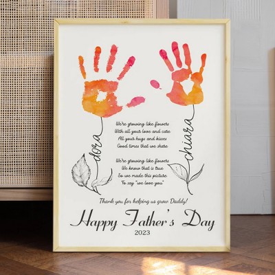 Handmade Printable Handprint DIY Gift for Daddy Father's Day Keepsake Craft Gift