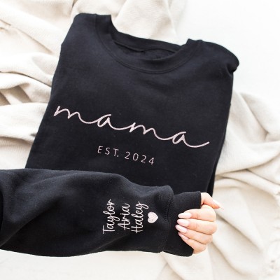 Custom Mama Embroidered Sweatshirt Hoodie Mother's Day Gift Ideas Gift For Mom Grandma