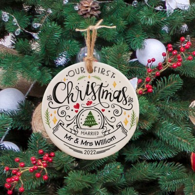 Personalized Our First Christmas Ornament Newlywed Christmas Ornament Christmas Gift