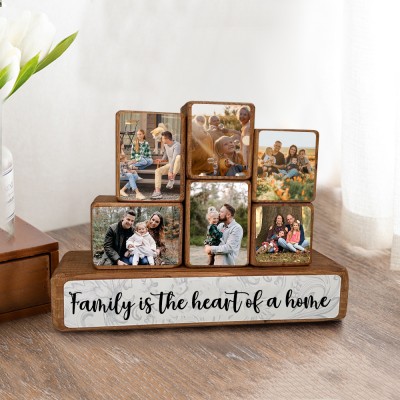 Custom Family Wooden Stacking Photo Blocks Set Memorial Photo Gift Ideas Christmas Gifts for Grandma Mom