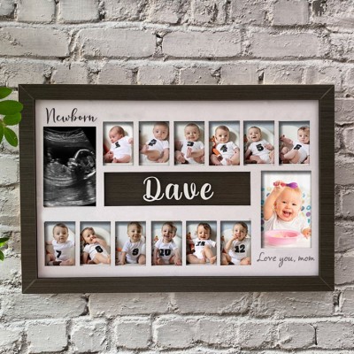 Personalized 3D Baby First Year Photo Frame Monthly Milestones Month Picture Frame 