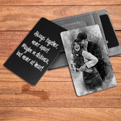 Personalized Photo Metal Wallet Insert Meaningful Gifts for Him Anniversary Gift for Wife Valentine's Day Gift for Boyfriend