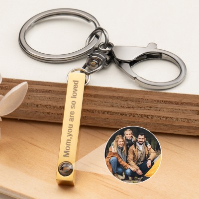 Custom Photo Projection Keychain Memorial Gifts for Mom Dad Birthday Gift for Her