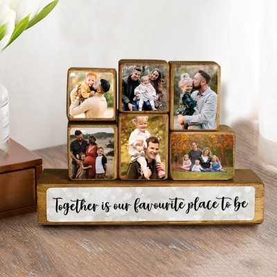 Custom Wooden Photo Stacking Blocks Set Family Keepsake Gifts Unique Gifts for Mom Dad Christmas Gifts