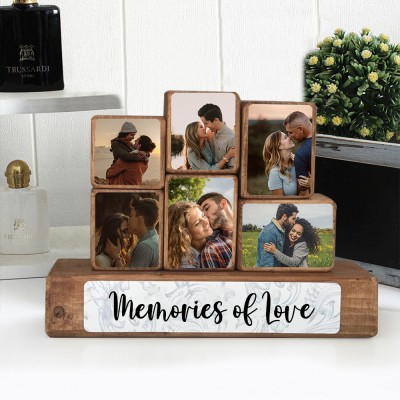 Custom Wooden Stacking Photo Blocks Set Memorial Gifts for Couples Anniversary Gifts Ideas for Wife Husband