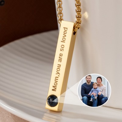 Personalized Projection Necklace with Picture Inside Family Gift Ideas Unique Photo Gifts for Mom Dad