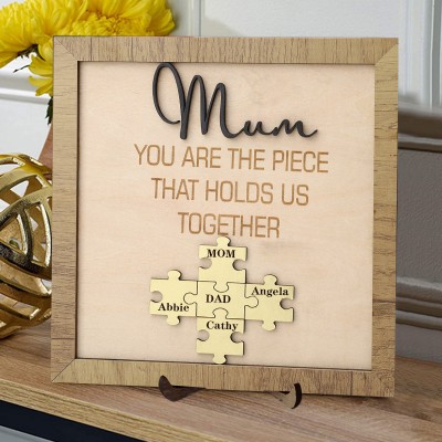 Custom Wooden Puzzle Pieces Name Sign Love Gift Ideas for Mom Keepsake Gifts