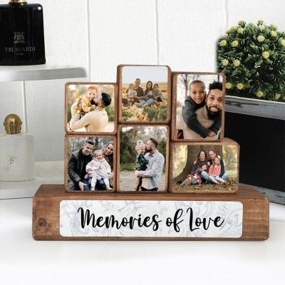 Personalized Wooden Stacking Photo Blocks Set Memorial Gifts Love Gifts for Mom Grandma Christmas Gifts