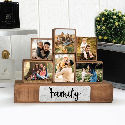 Personalized Family Stacking Photo Blocks Set Family Keepsake Unique Gift Ideas for Christmas 
