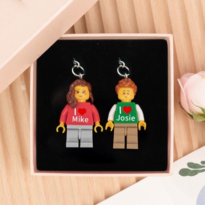 Custom Couple Tiny Figure Keychain Valentine's Day Gift