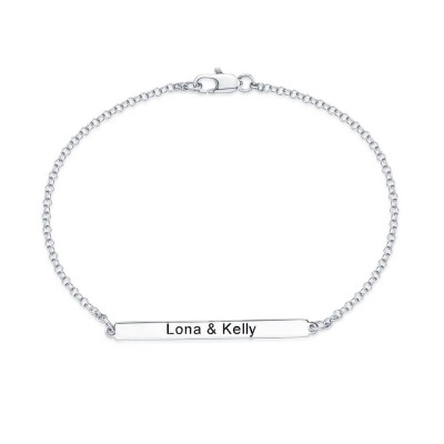 Personalized Nameplate Bracelet in Sterling Silver