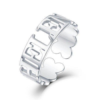 S925 Sterling Silver Personalized Name Ring For Her