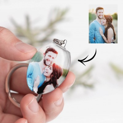 Customize Photo Crystal Keychain Heart Shaped Gift for Any Occasions  