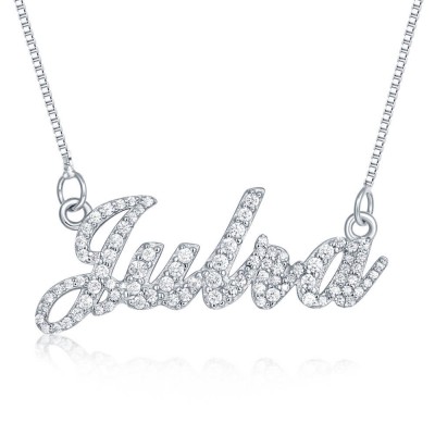 Personalized Zircon Name Necklace Customized Classic Name Necklace