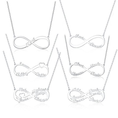 Personalized Infinity Name Necklace with 1-6 Names