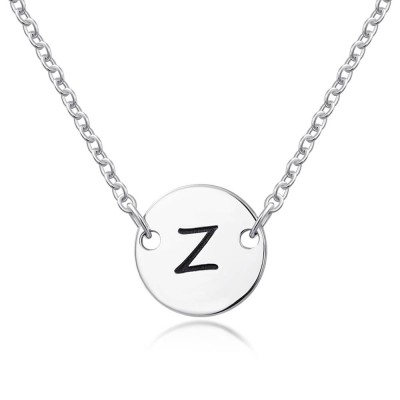 Personalized Engraved Coin Necklace Initial Necklace